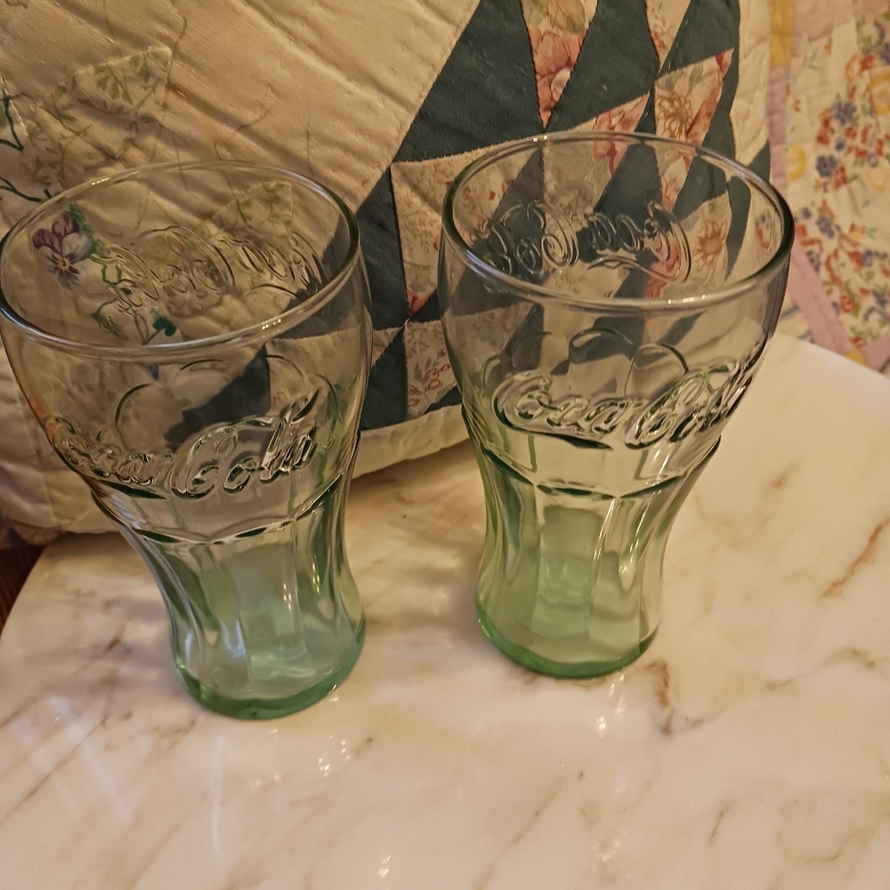NWT Coca-Cola Large Tumblers, Classic Georgia Green Glasses by Libbey